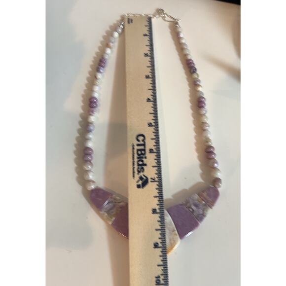 Jay King Sterling Pink Opal Phosphosiderite Necklace - Picture 3 of 5